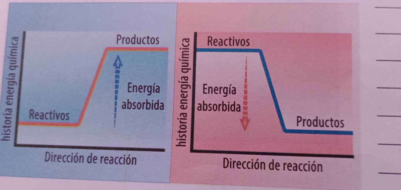 Productos 
Energía 
absorbida 
Reactivos 
Dirección de reacción