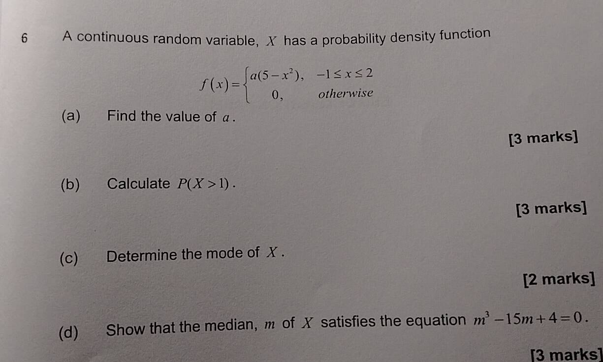Selesai:A continuous random variable, X has a probability density ...