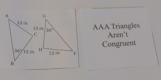 AAA Triangles
Aren’t
Congruent