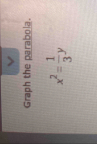 Graph the parabola.
x^2= 1/3 y