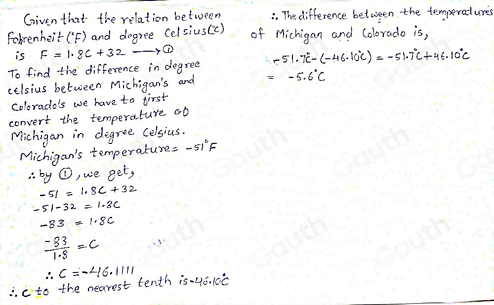 Solved: The table shows the record low temperatures, in degrees ...
