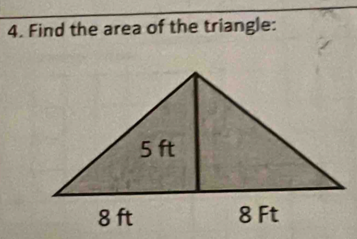 Find the area of the triangle: