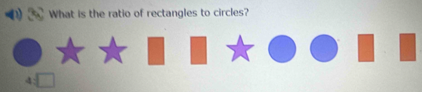 What is the ratio of rectangles to circles? 
□