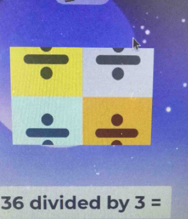 36 divided by 3=