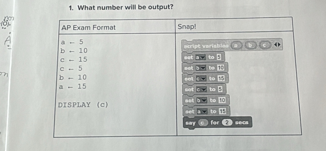 What number will be output? 
no7 
(0)