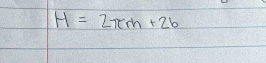 H=2π rh+2b