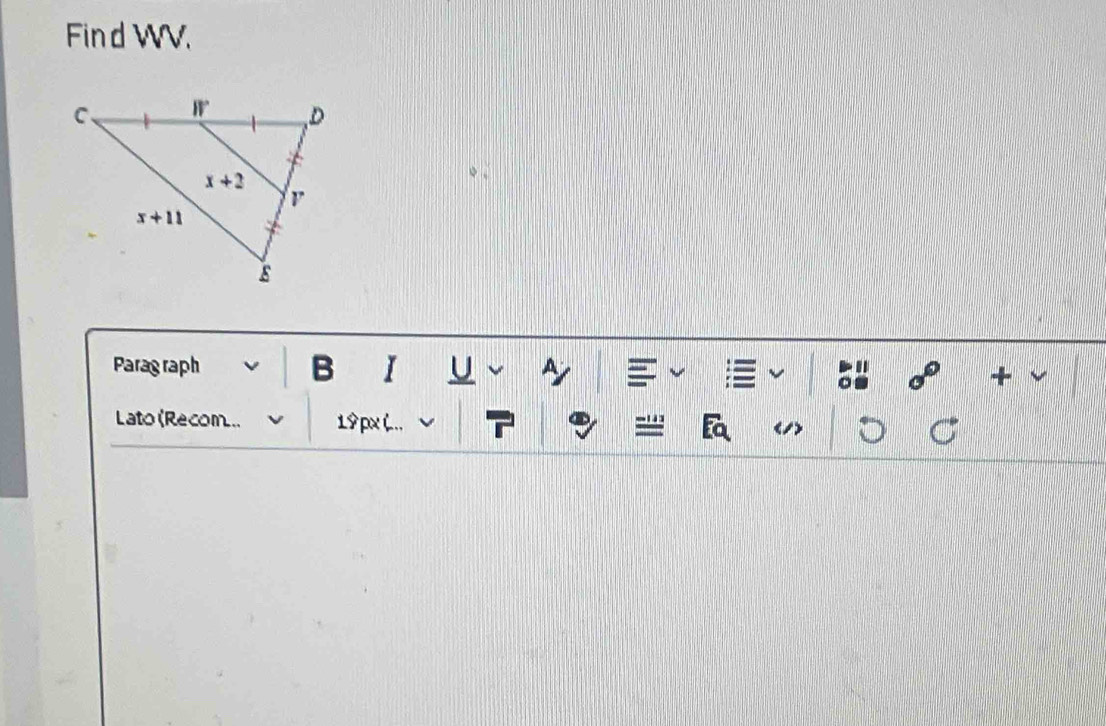 Find WV,
Parag raph B 1
Lato (Recom... 19 px C..