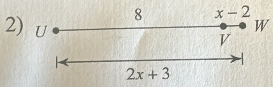 8
x-2
2) U
W
V
2x+3