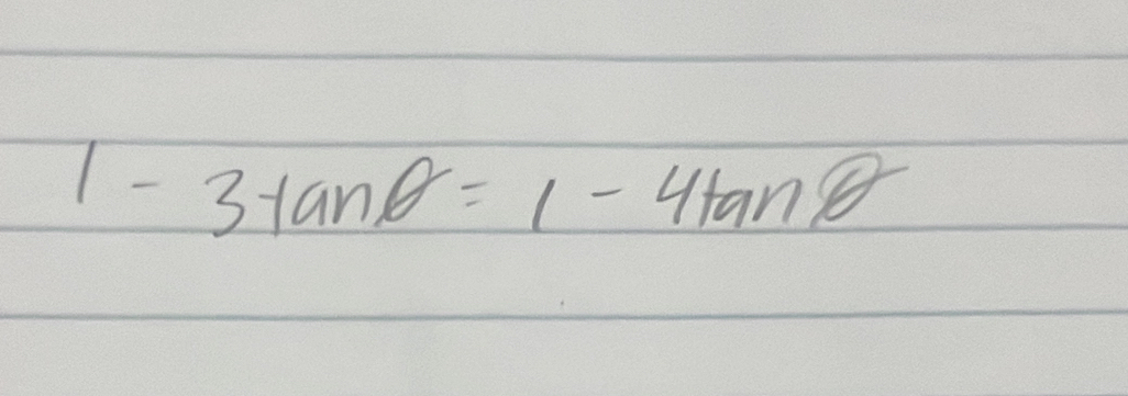 1-3tan θ =1-4tan θ