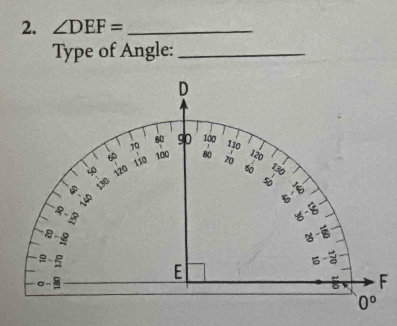 ∠ DEF= _
Type of Angle:_
F