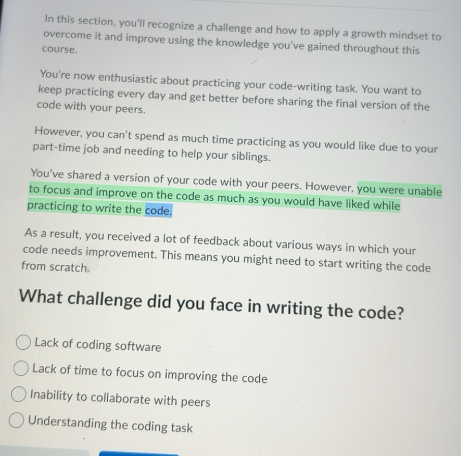 Solved: In this section, you'll recognize a challenge and how to apply ...