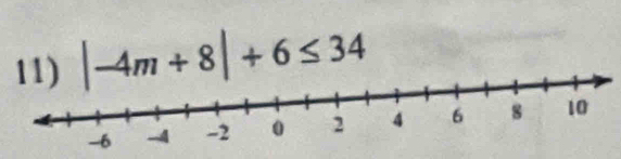 |-4m+8|+6≤ 34