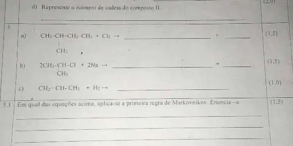 (2,0)
d) Represente o isó
5.
_