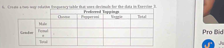 es decimals for the data in Exercise 3. 
Pro Bid 
|