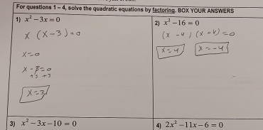 For qu
3) 2x^2-11x-6=0
4)