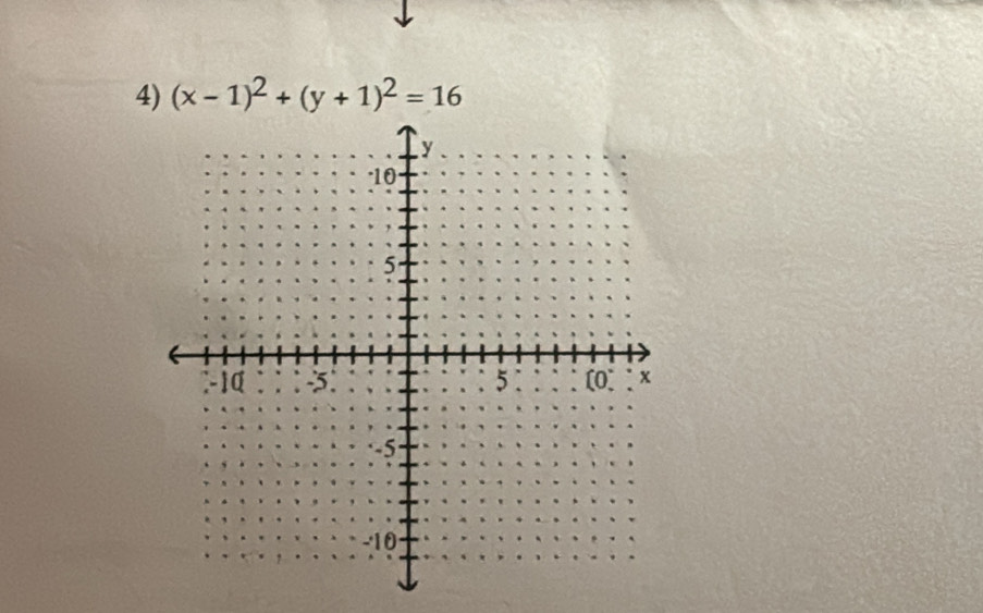 (x-1)^2+(y+1)^2=16