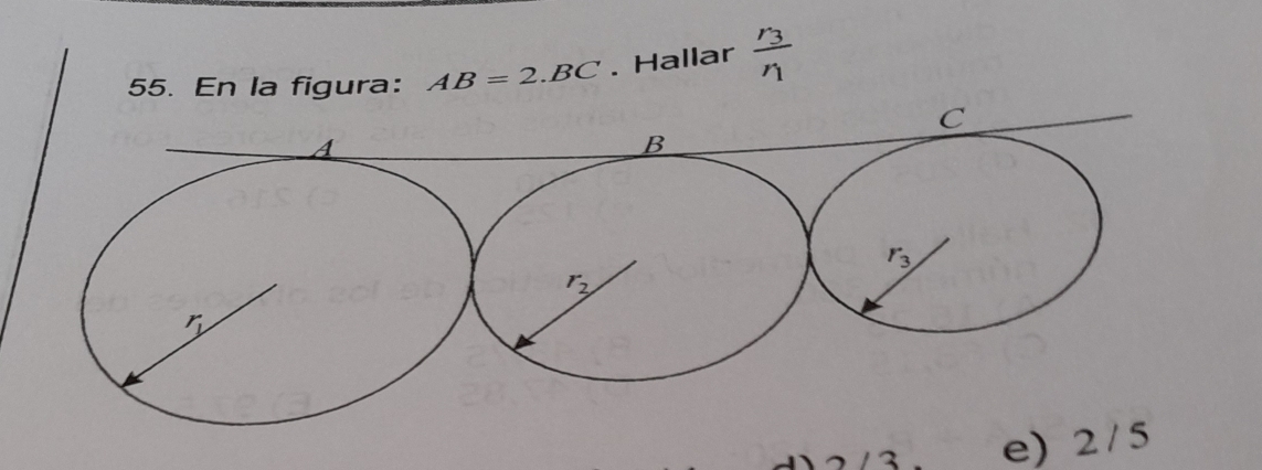 En la figura: AB=2.BC. Hallar frac r_3r_1
e) 2 / 5