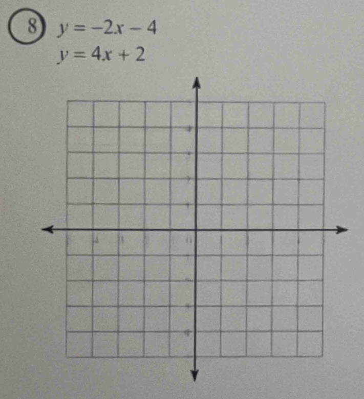 8 y=-2x-4
y=4x+2