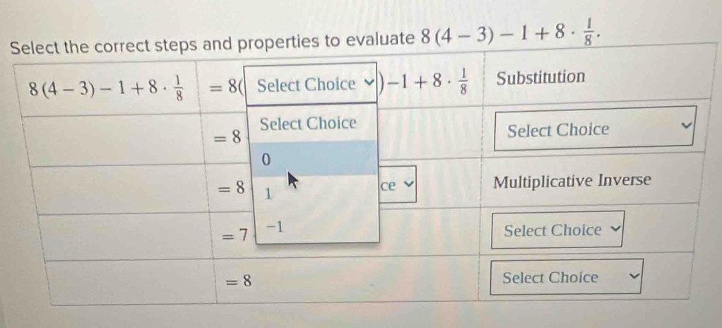 8(4-3)-1+8·  1/8 .