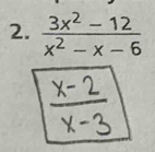  (3x^2-12)/x^2-x-6 