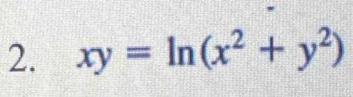 xy=ln (x^2+y^2)