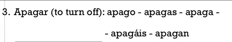 Apagar (to turn