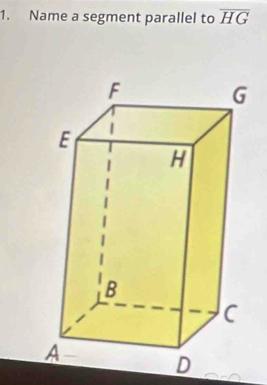 Name a segment parallel to overline HG