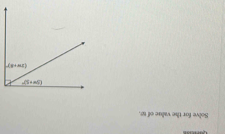 Question
Solve for the value of w.