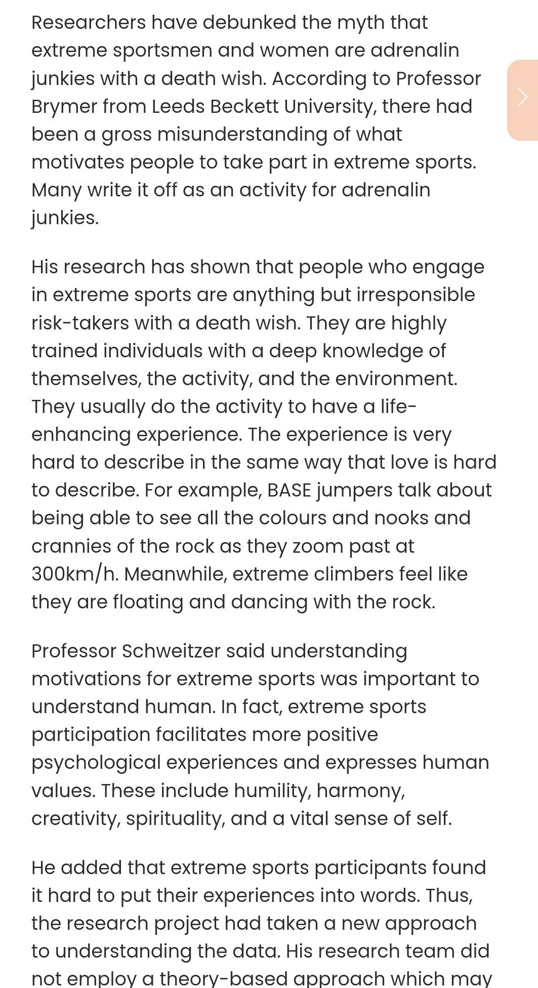 Telah dijawab:Researchers have debunked the myth that extreme sportsmen ...