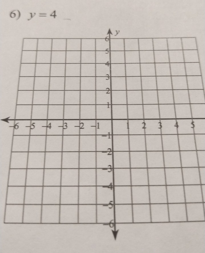 y=4
-5