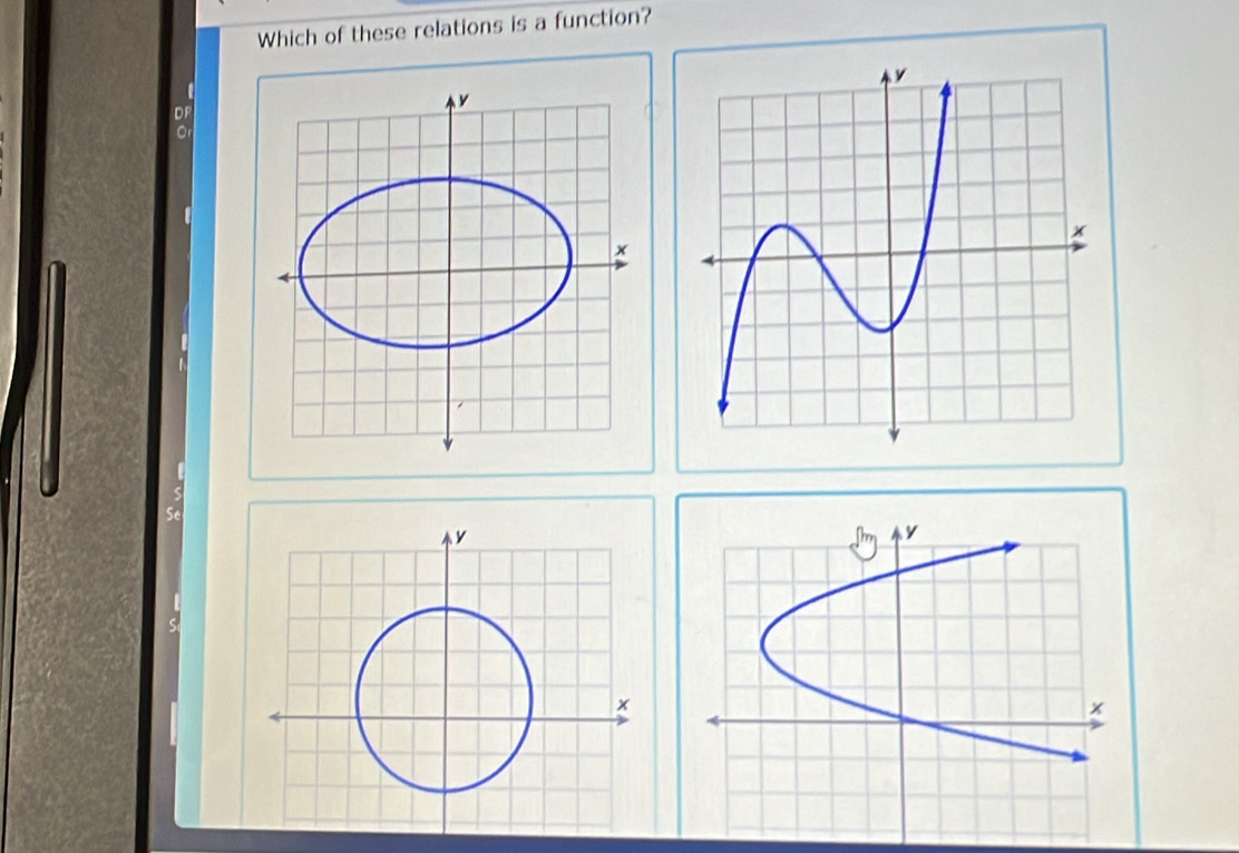 Which of these relations is a function? 
D 
or