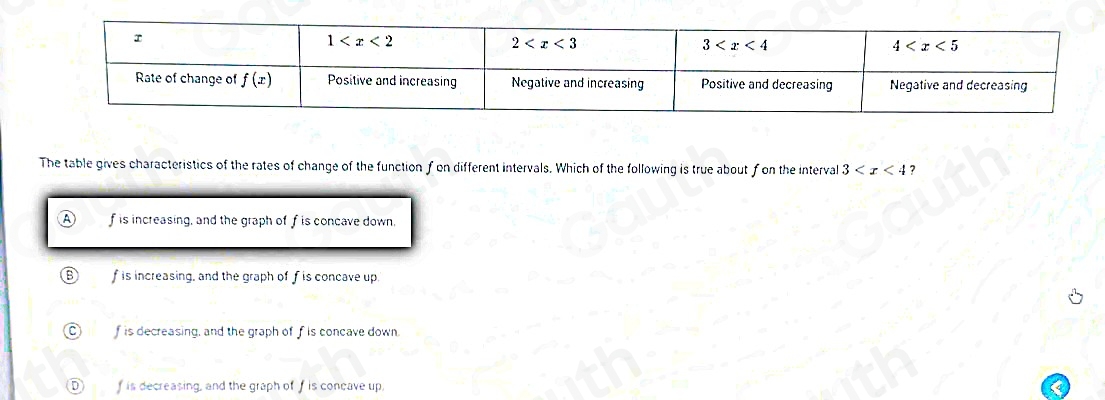 Solved: The table gives characteristics of the rates of change of the ...