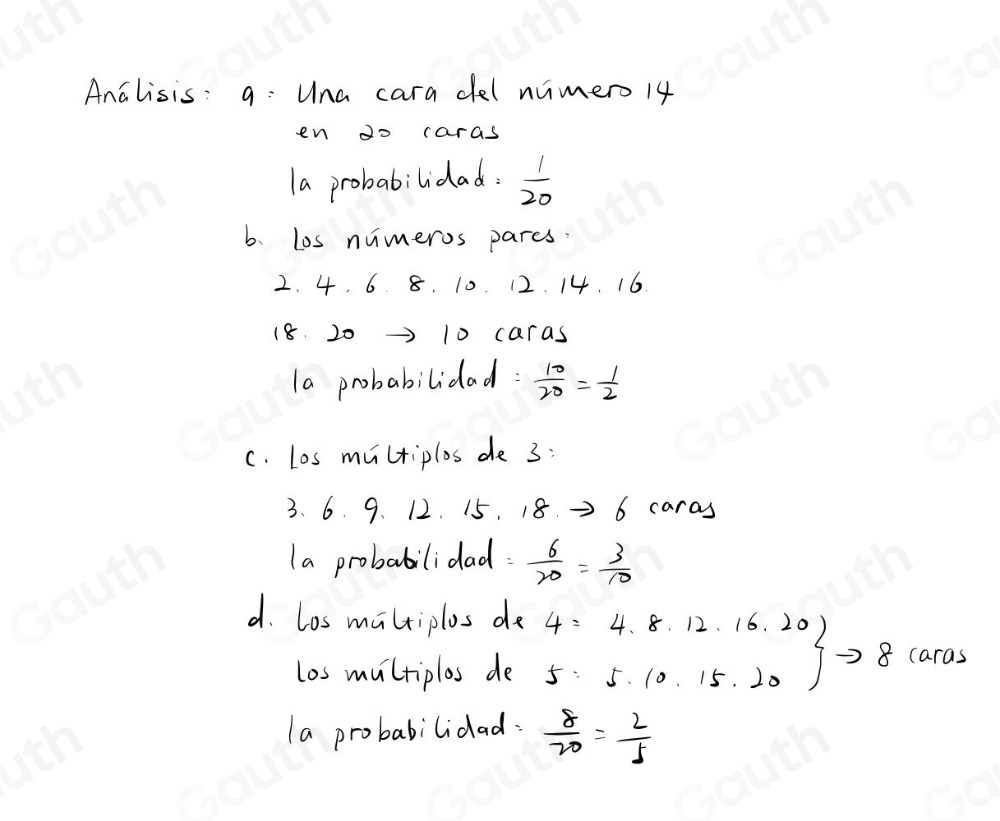 Solved: Se tiene un dado icosaedro (20 caras) y se lanz\u0026 1 vez.. Resuelve:  a. Calcula la probabili [Others], image size:1000x821