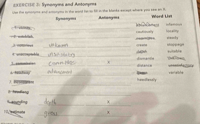 Solved: Synonyms and Antonyms Use the synonyms and antonyms in the word ...