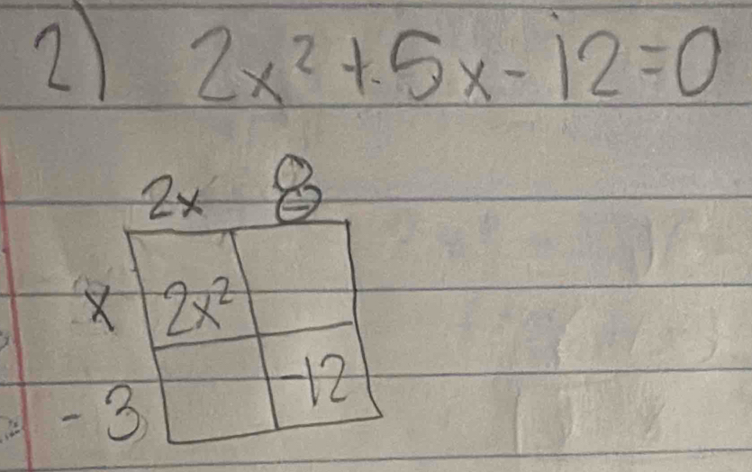 2x^2+5x-12=0
X