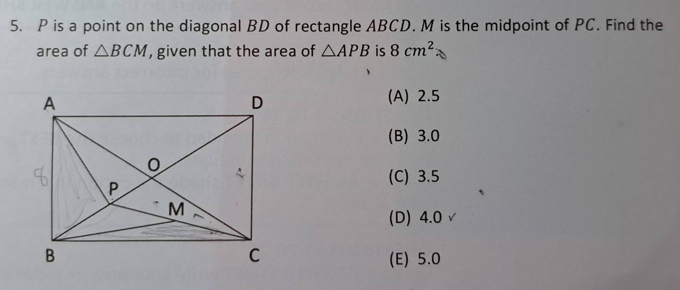 Telah dijawab:P is a point on the diagonal BD of rectangle ABCD. M is ...
