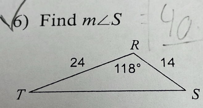 Find m∠ S