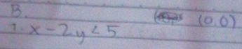 x-2y<5</tex>
(0,0)