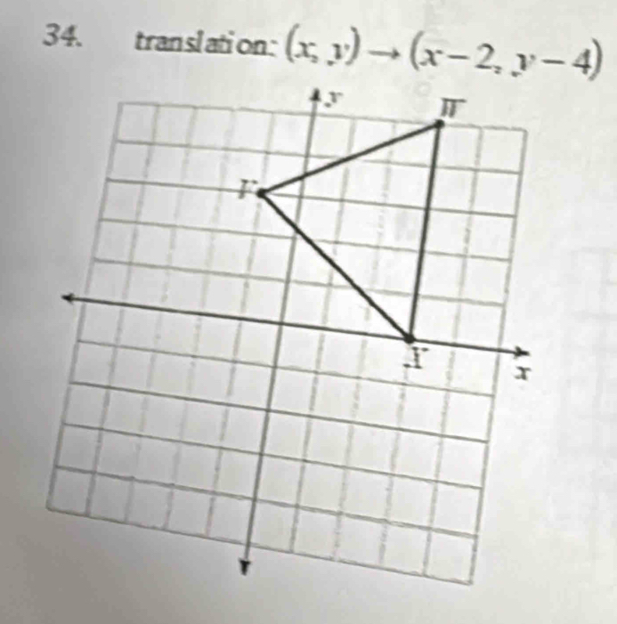 translation: (x,y)to (x-2,y-4)