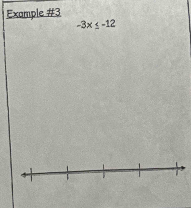 Example #3
-3x≤ -12