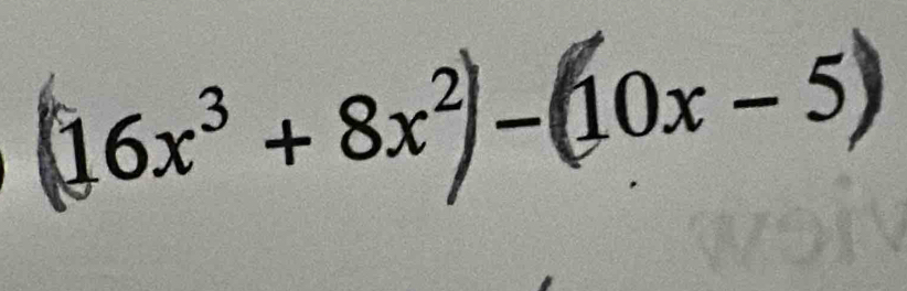 (16x³ + 8x² − 10x − 5)