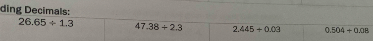 ding Decimals: