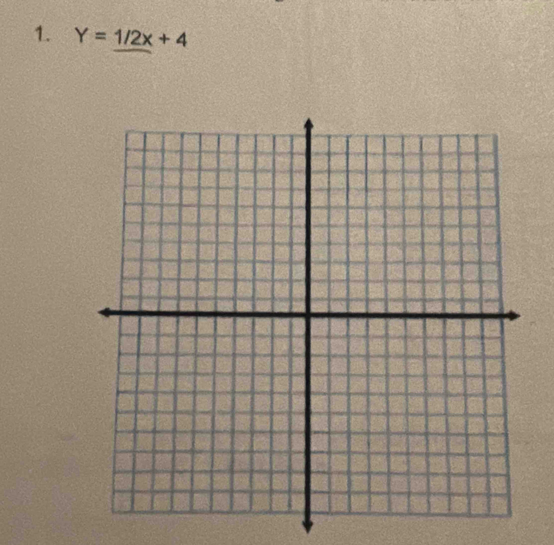 Y=1/2x+4