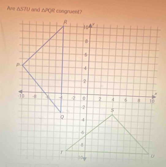 Are △ STU and △ PQR