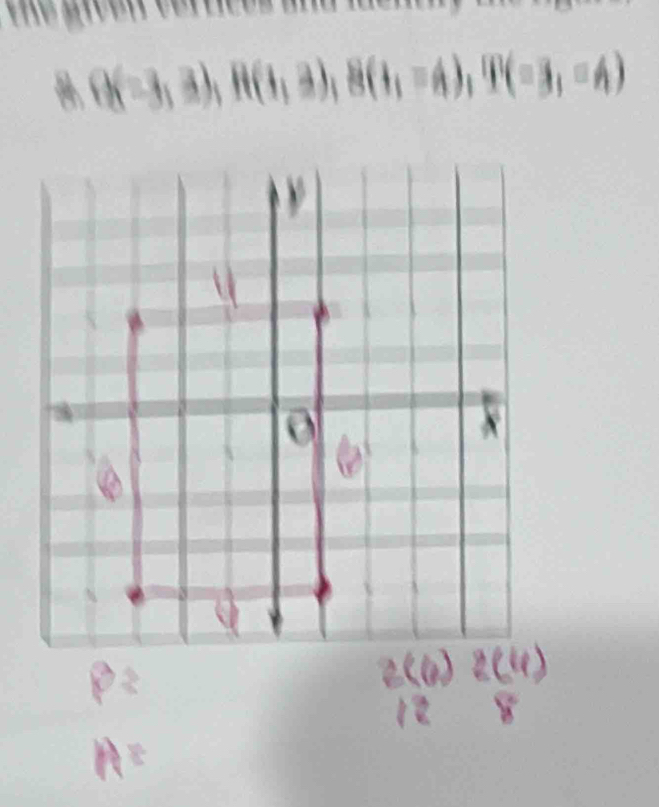 a D(-3,3), H(1,3), B(1,-6), P(-3,=4)