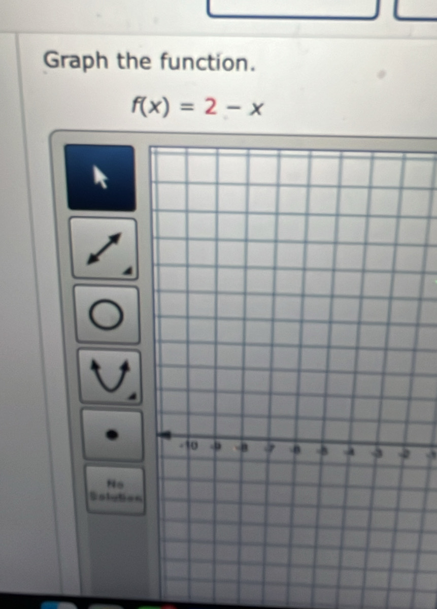 Graph the function.
f(x)=2-x
No
Solution