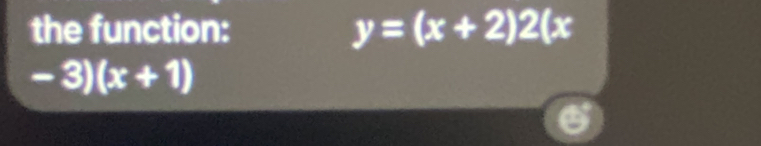 the function: y=(x+2)2(x
-3)(x+1)