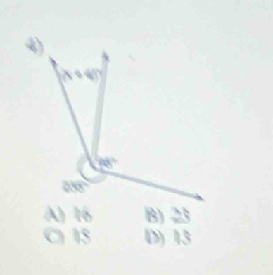 ④)
(x+4)^circ 
258°
A) 16 B) 23
C) 15 D) 13