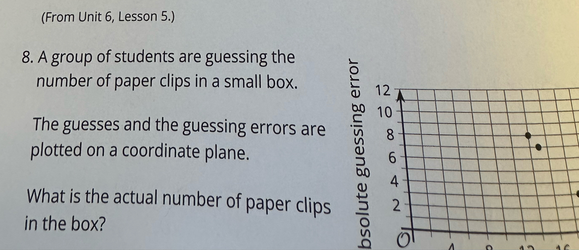Solved: (From Unit 6, Lesson 5.) 8. A group of students are guessing ...