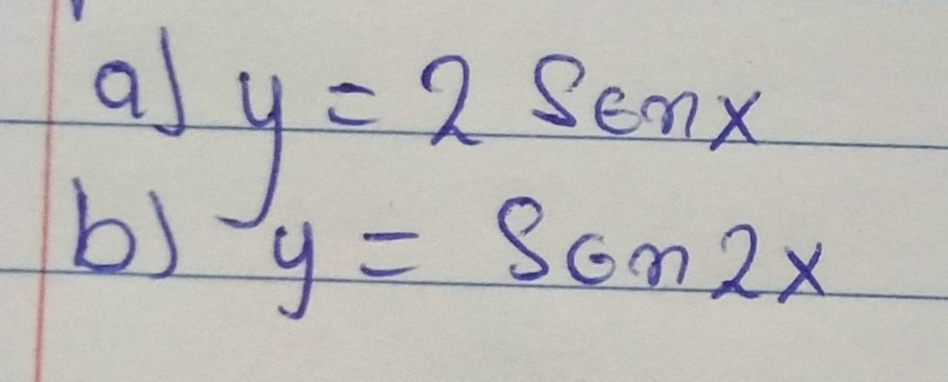 a
b) y=2senx
y=Son2x